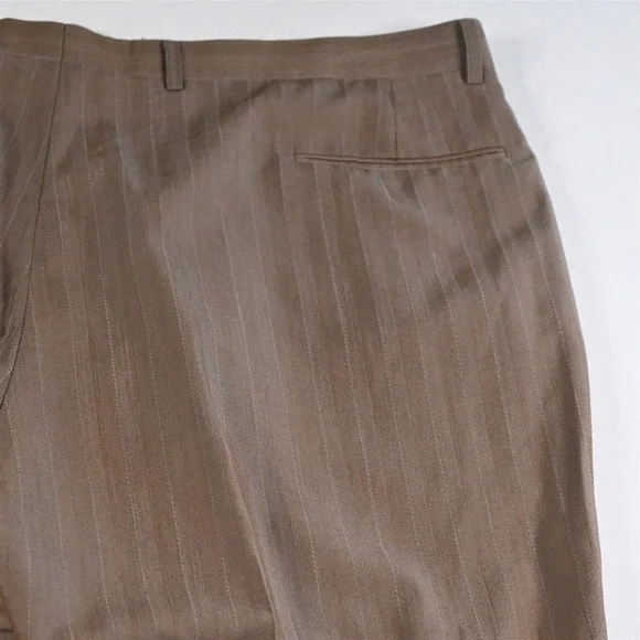 Pallini 52L 44x28 Brown Striped Boxy Baggy Mens Jacket Pants Suit